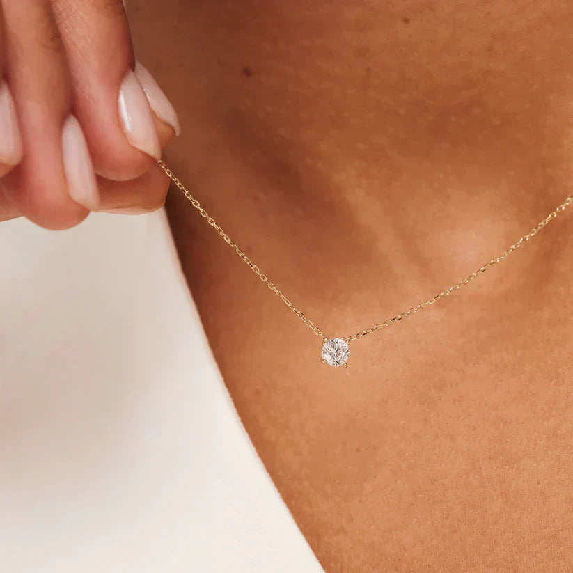 Ysavienna | Moissanite Stone Necklace 14k Gold